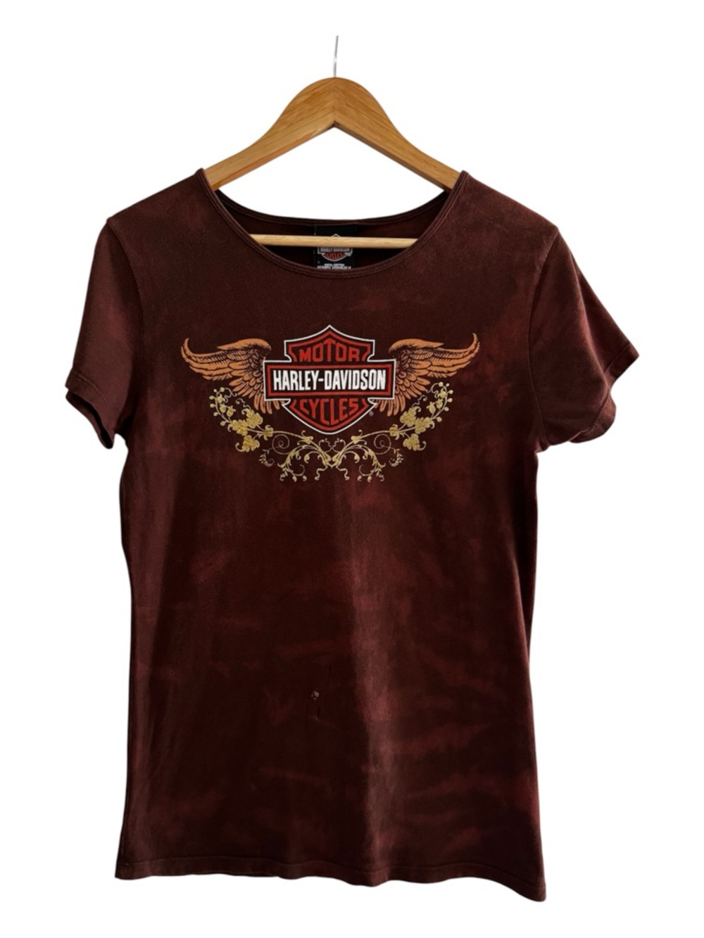 Harley Davidson Jamaica Graphic Tee Brown Distressed Biker Y2K